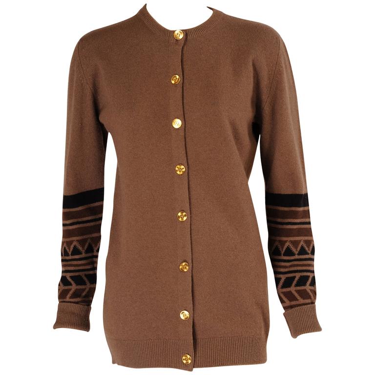 Chanel Scottish Cashmere Sweater with Hand Intarsia Design at 1stDibs