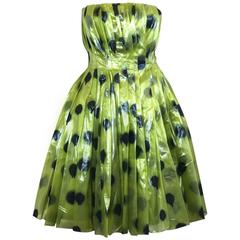 Moschino Lacquered Organza "Paint Ball" Party Dress
