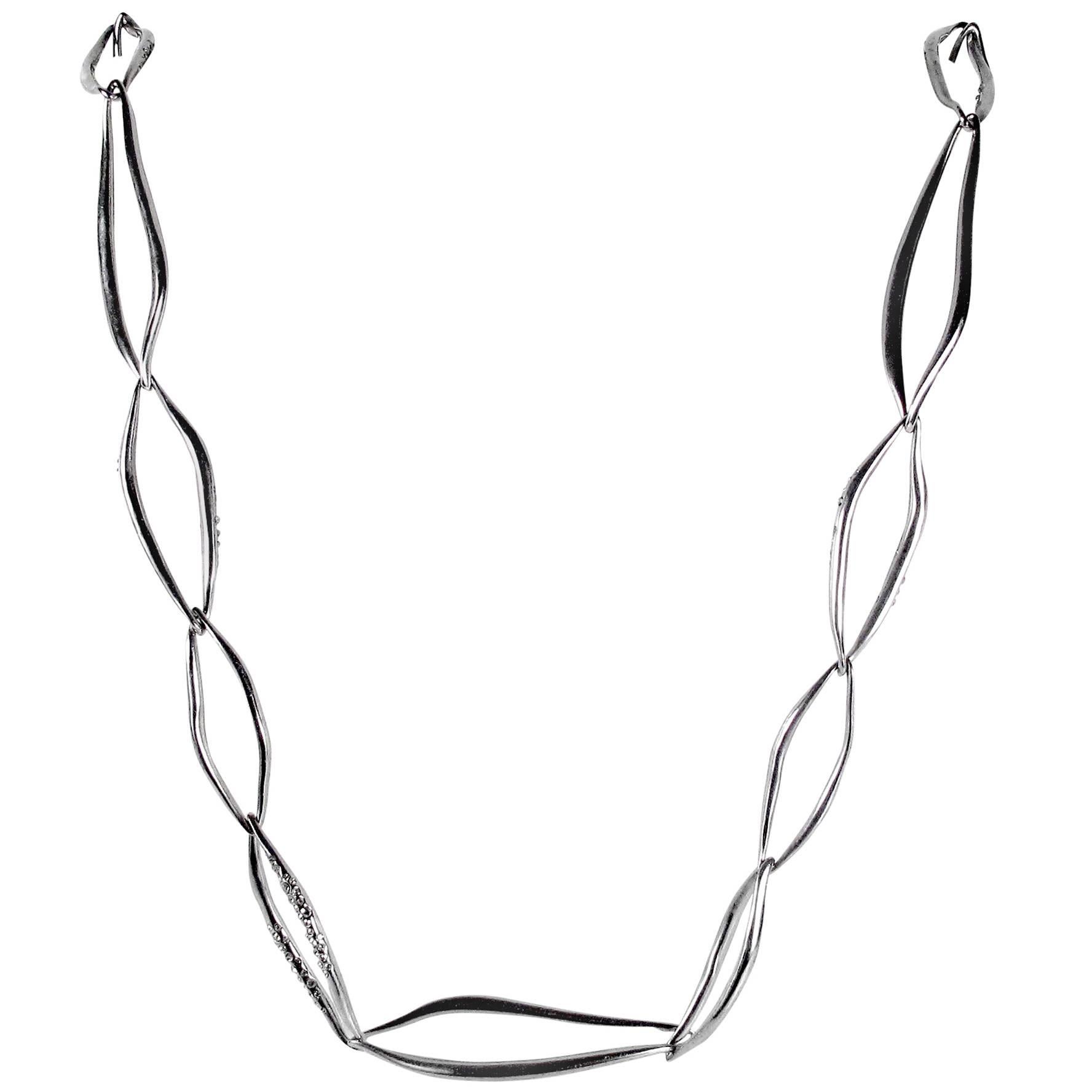 Alexis Bittar Necklace - Silver Chain Crystal Jewelry For Sale