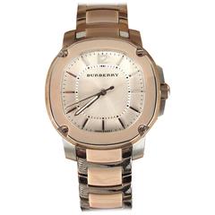 Burberry Watch - Womens Silver & Tan Automatic Swiss In Box Bracelet