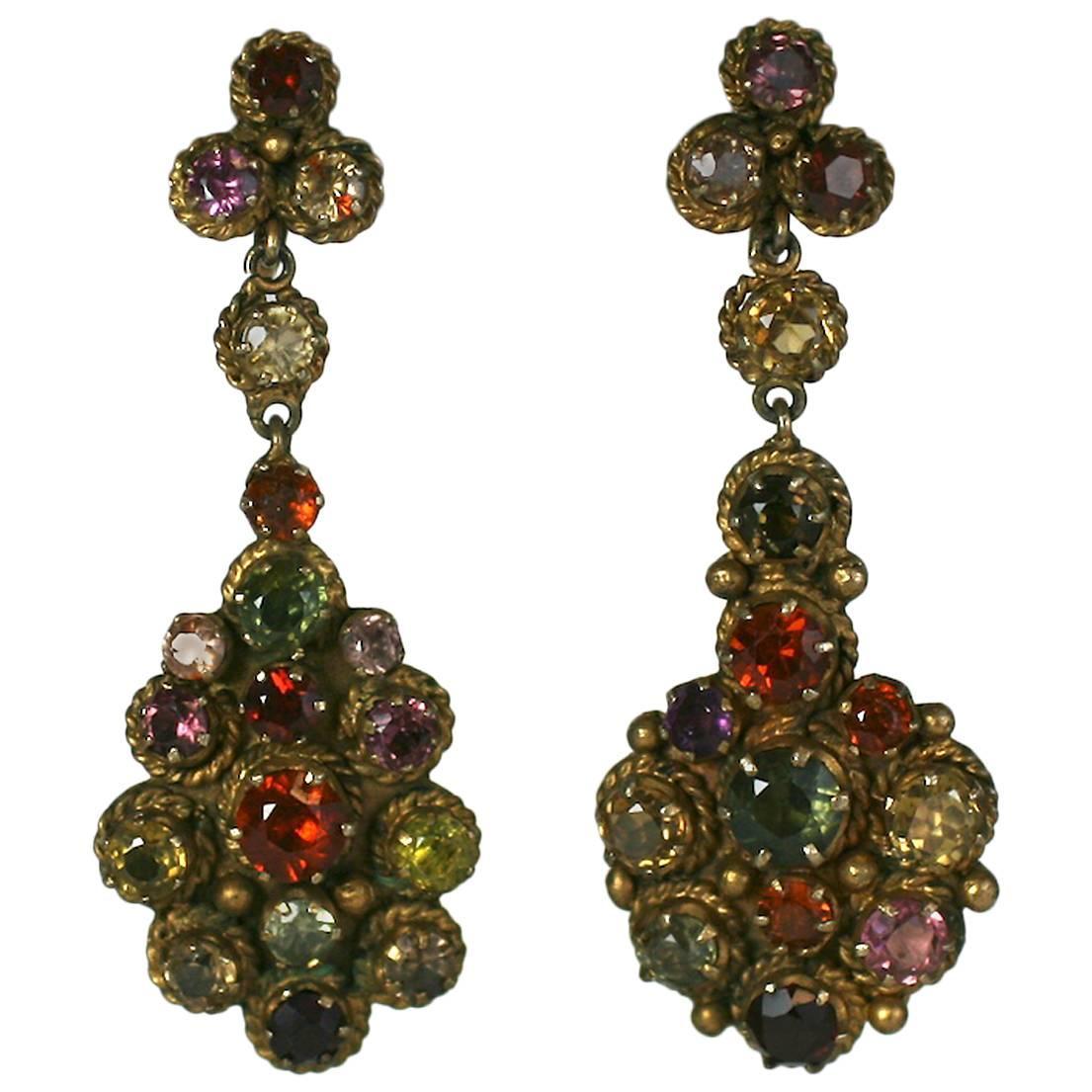 Antique Indian Gemstone Earrings For Sale at 1stdibs