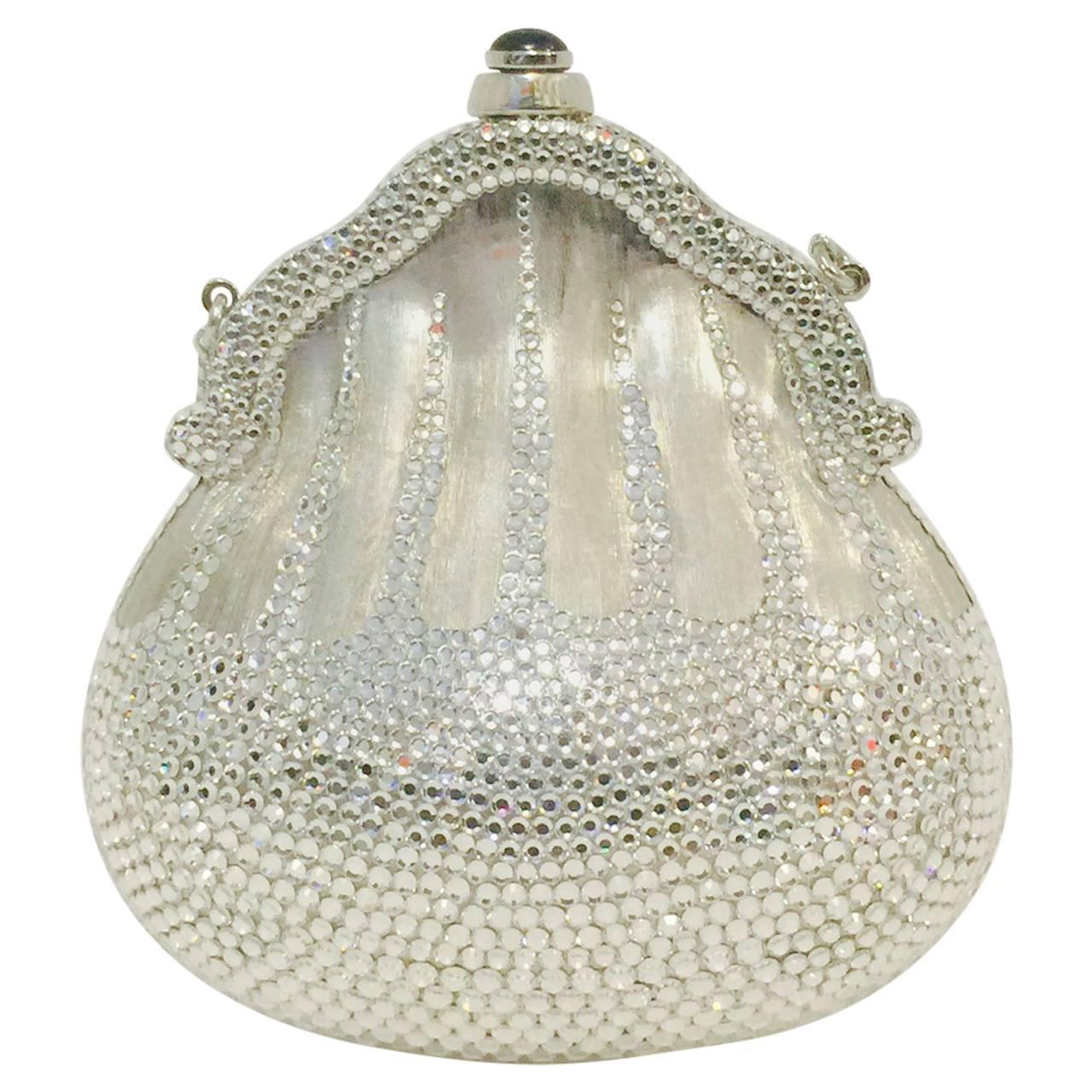 New Judith Leiber 1967 "Chatelaine" Minaudière With Swarovski Crystals For Sale