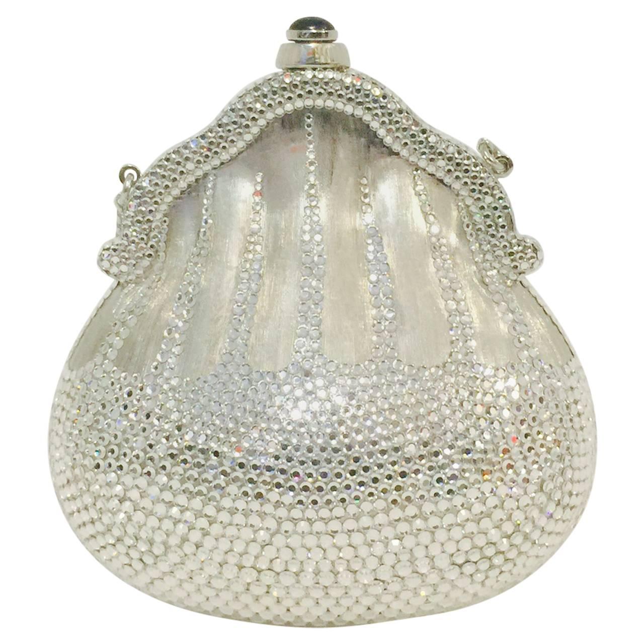 New Judith Leiber 1967 "Chatelaine" Minaudière With Swarovski Crystals  For Sale