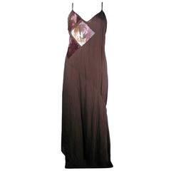 Chanel Sequin Maxi Dress - US 6 - 38 - Brown Silk 2000 Cruise CC 00C