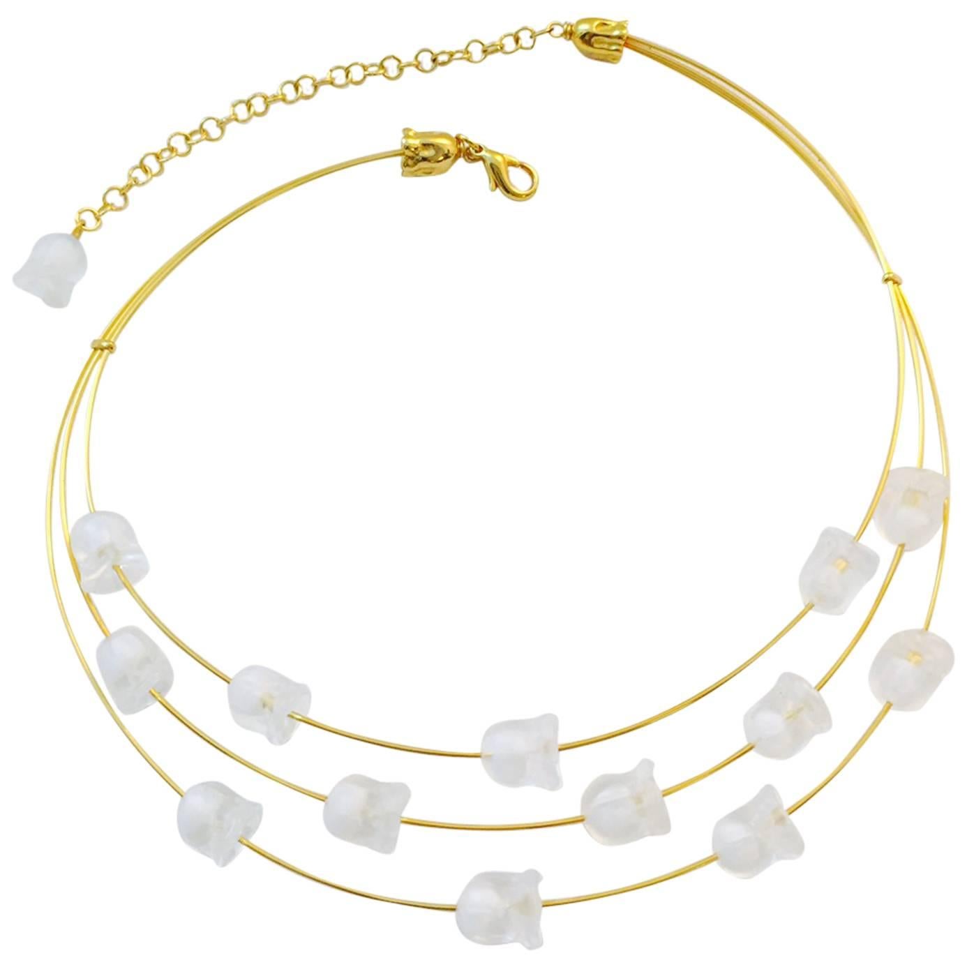 Lalique Muguet Triple Strand Choker For Sale