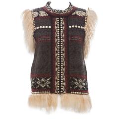 Jean Paul Gaultier Wool Vest With Mongolian Fur Trim, Autumn - Winter 2010 11