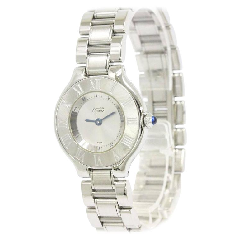 Cartier Must de Cartier 21 Stainless Steel Chain Link Mid Size Watch in
