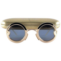 Christian Dior Limitierte Auflage 2918 40 runde Gold-Sonnenbrille, 1980er Jahre   