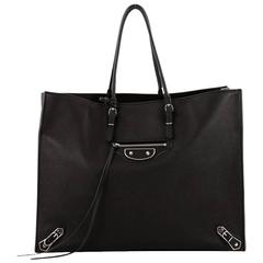 Balenciaga Papier A4 Classic Studs Metallic Edge Handbag Leather