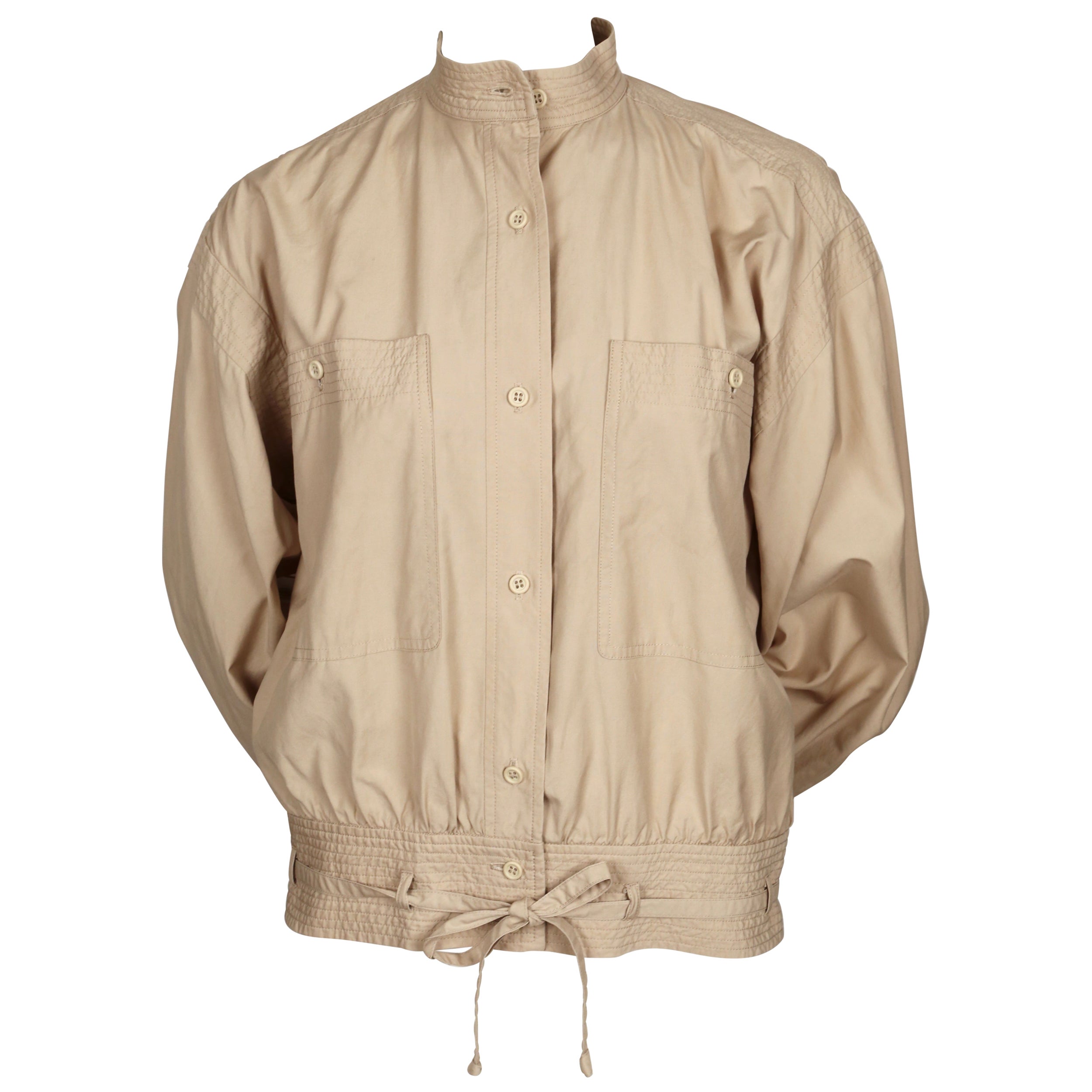 1978 YVES SAINT LAURENT tan safari RUNWAY jacket For Sale