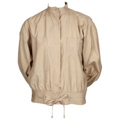 Retro 1978 YVES SAINT LAURENT tan safari RUNWAY jacket