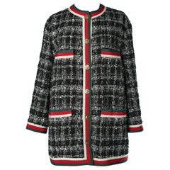 Tweed jacket with white, red & green trimming Gucci by Alessandro Michele 2019