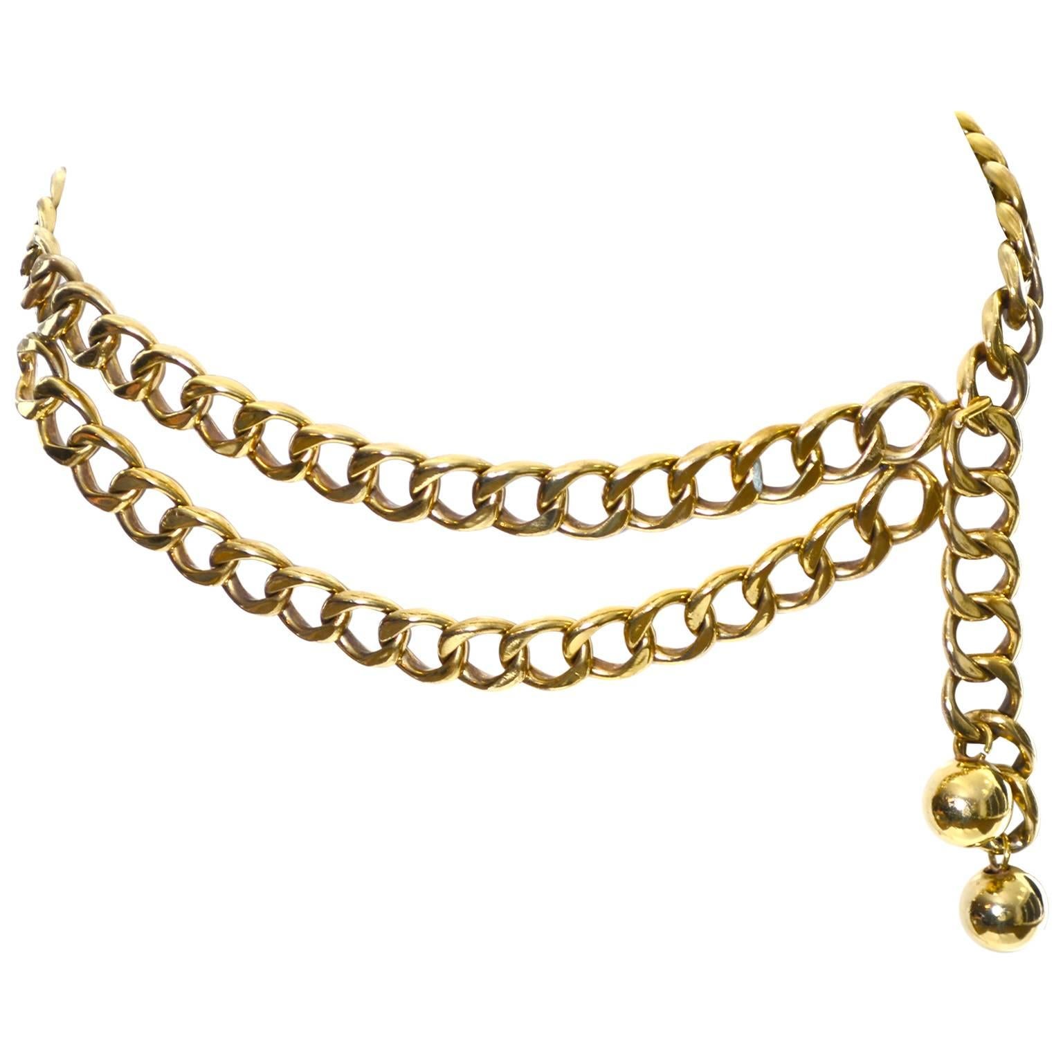Chanel Vintage Gold Belt in Original Box Made in France Adjustable ...