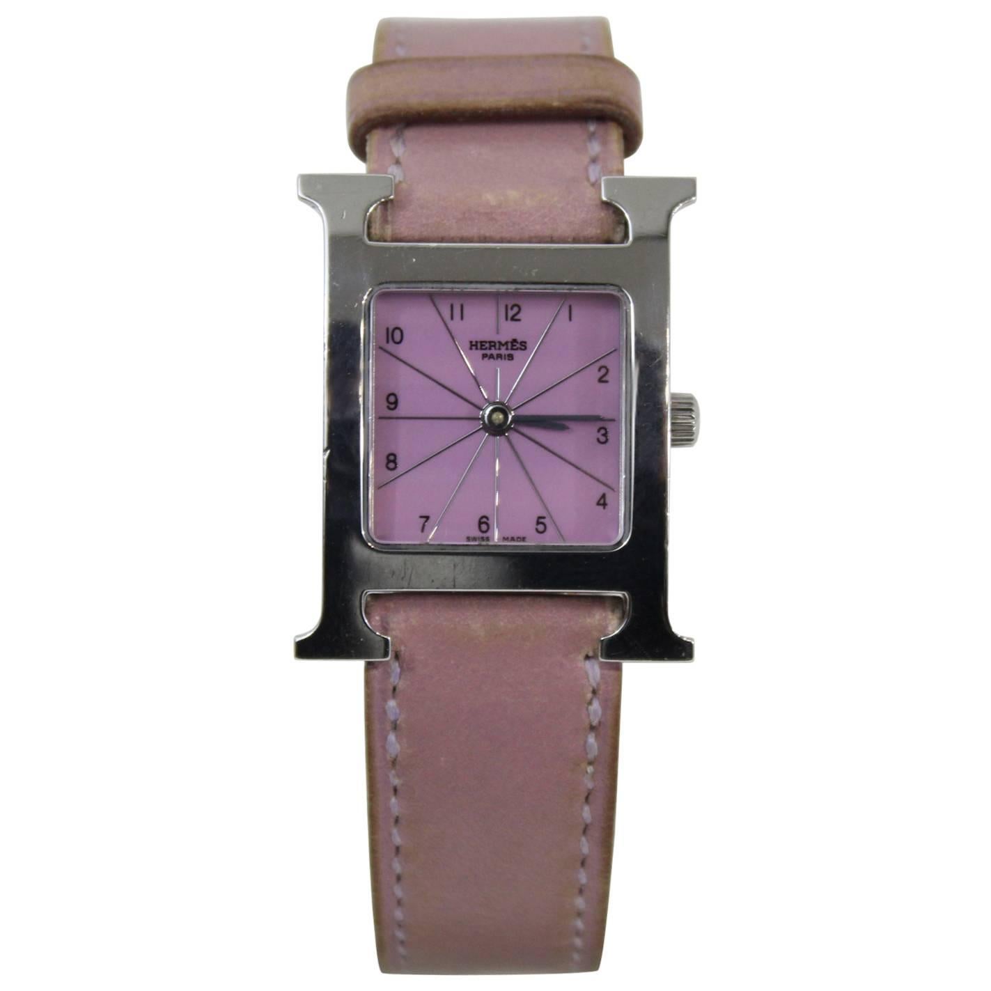 Hermes Limited Edition Pink Heure H Watch