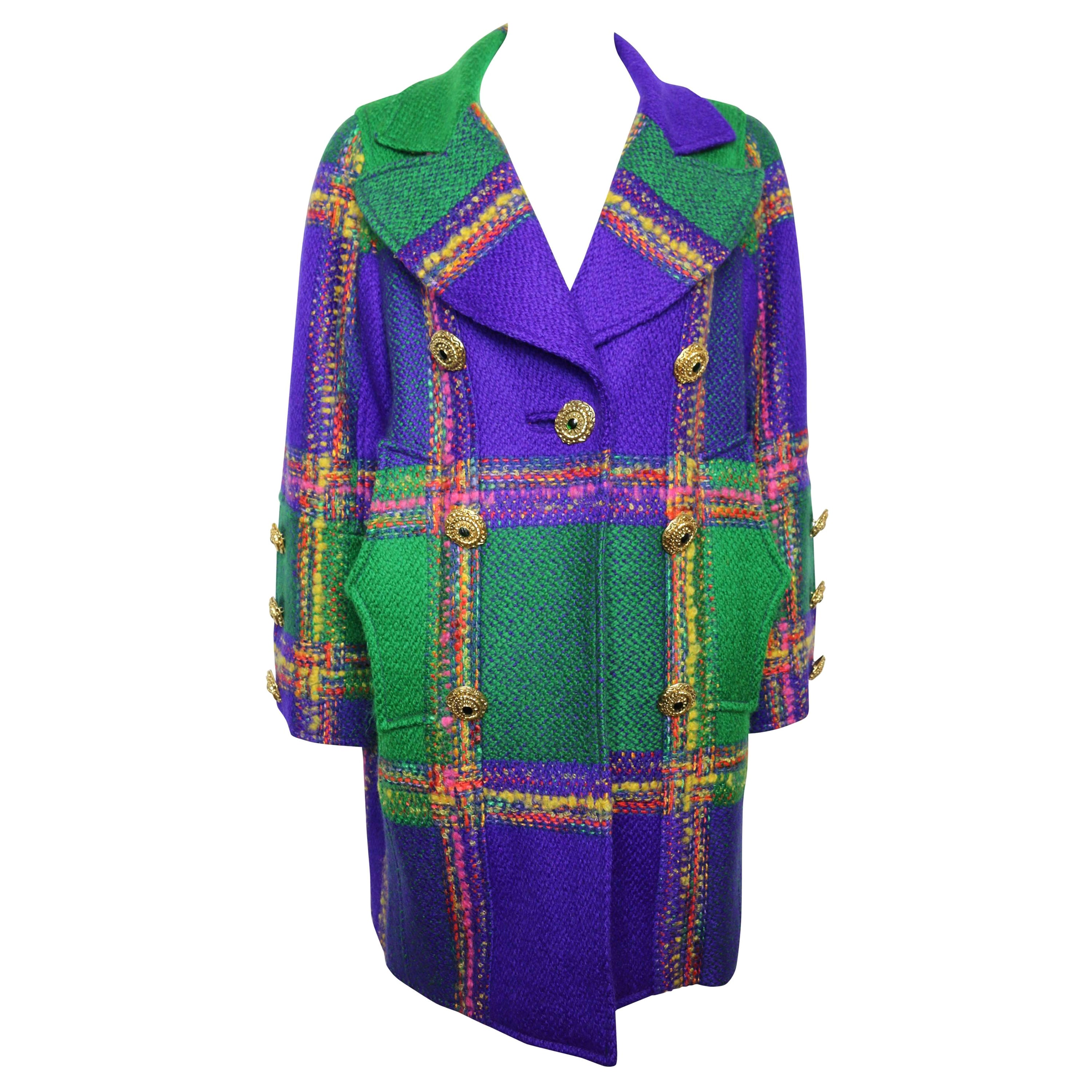 Christian Lacroix  Multi-Coloured Tweed Coat For Sale