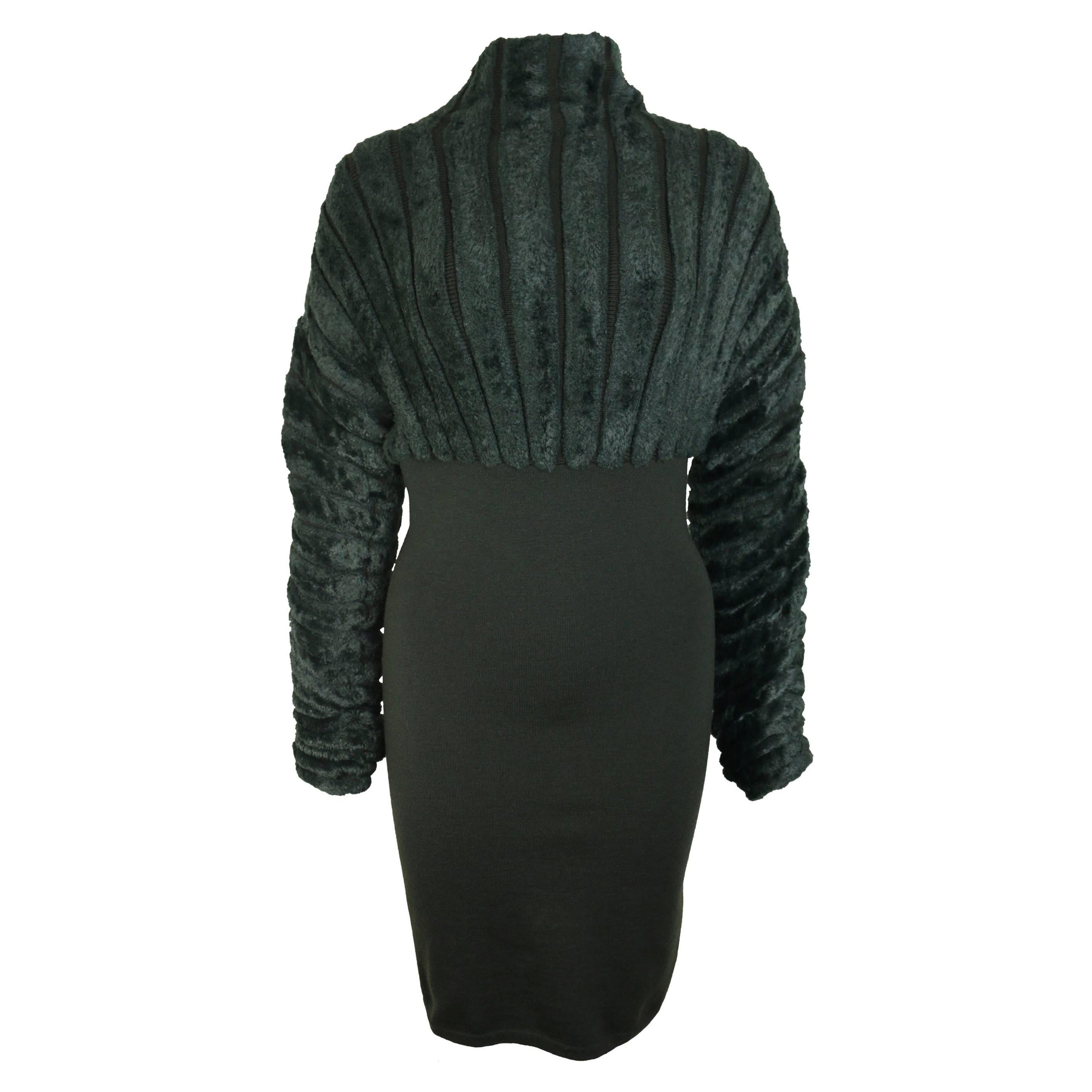 Alaia Green Chenille Dress For Sale