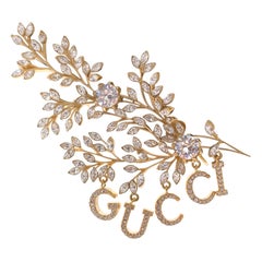 Gucci Gold Metal and Crystal Single Earring Ear Cuff