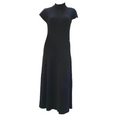 Vintage Chanel Black Wool Midi Dress