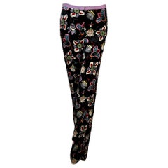 Valentino Colourful Abstract Printed Velvet Trousers 4