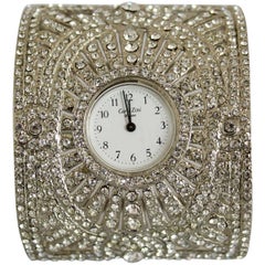 Used 1980s Carlo Zini Unique Rhinestones Bracelet / Watch