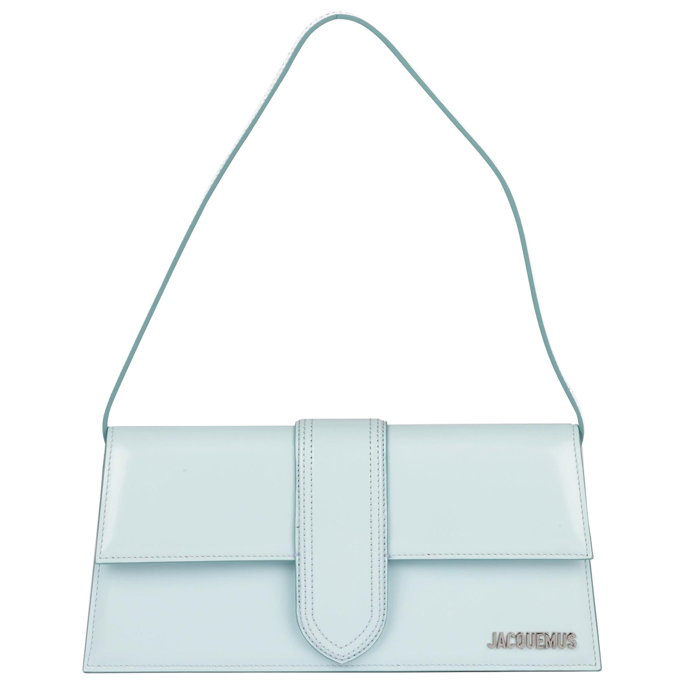 Jacquemus Light Blue Patent Leather Le Bambino Long For Sale
