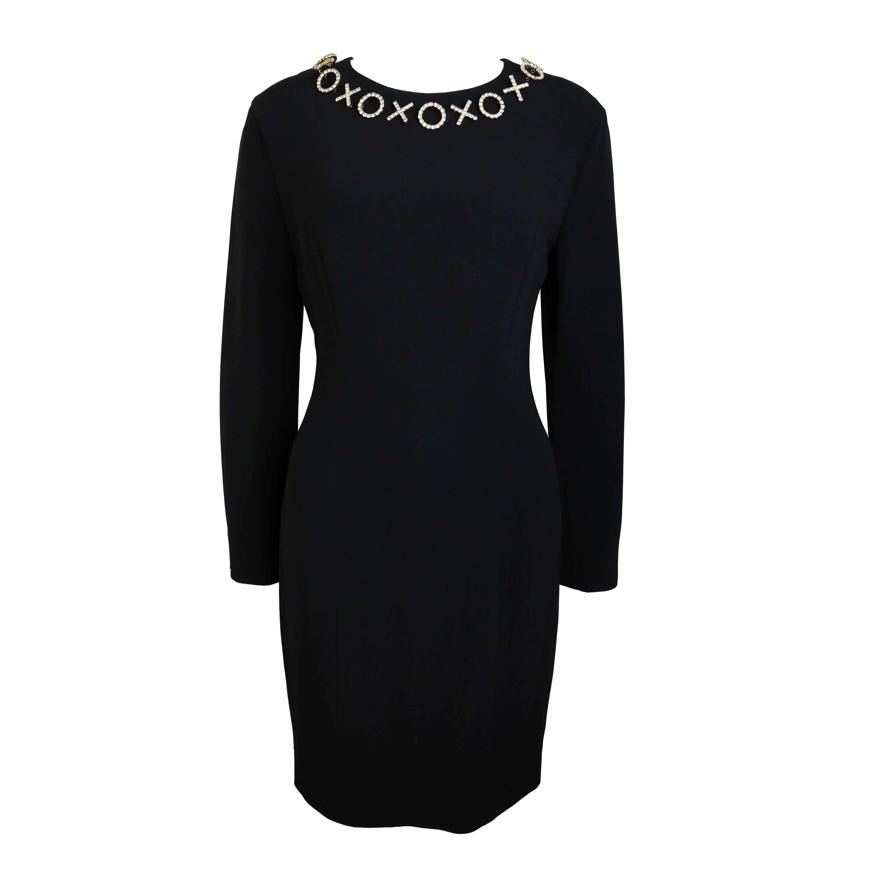 Vintage 90s Moschino Couture Black Dress For Sale