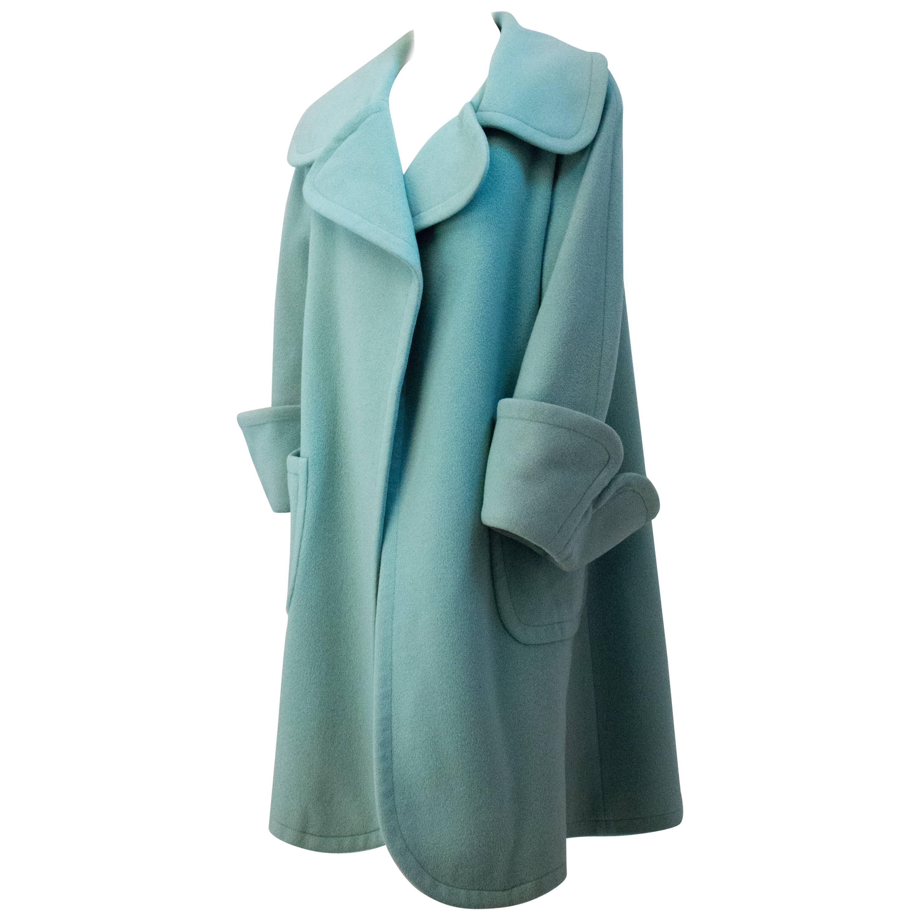 50s Ohrbach's Robbins Egg Blue Swing Coat