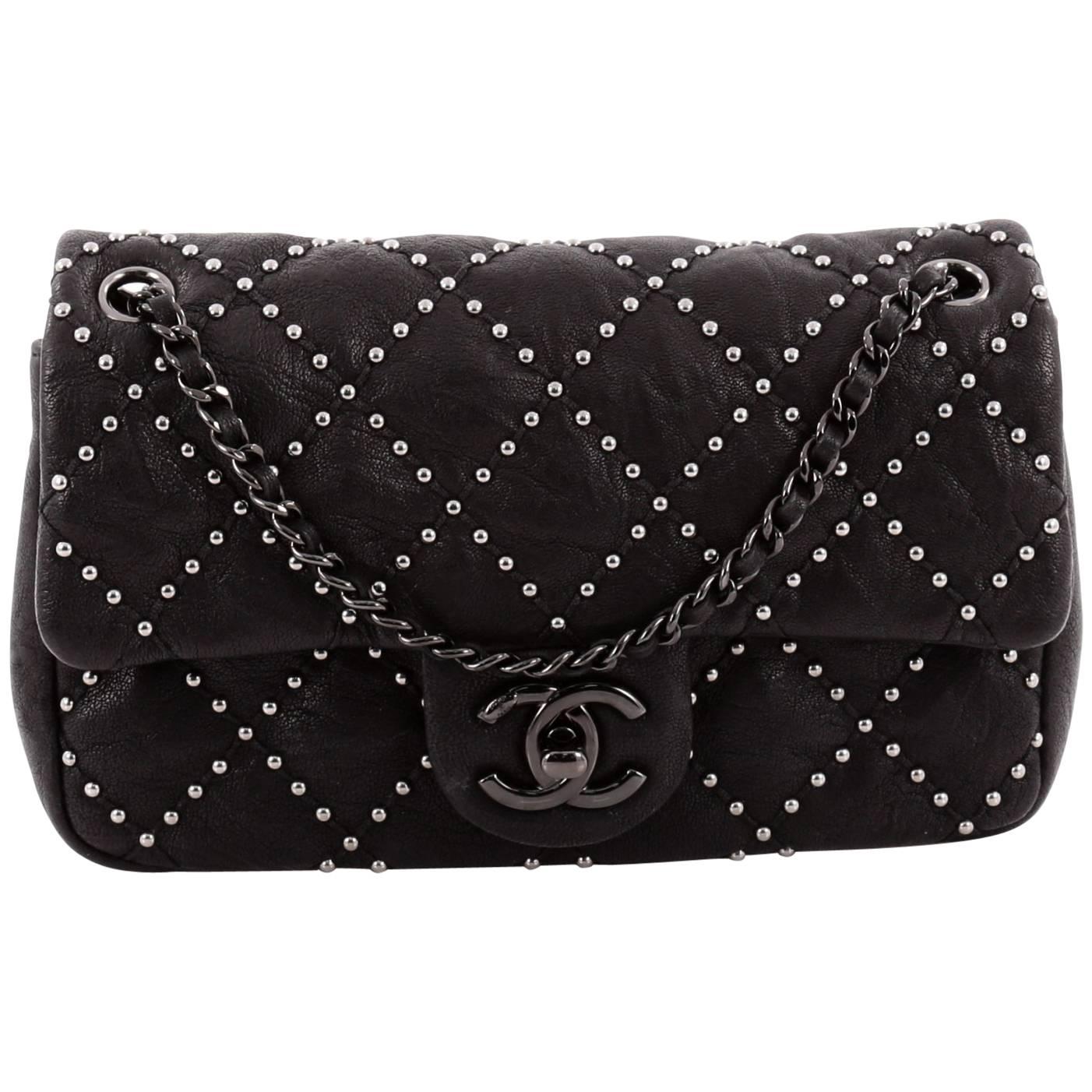 Chanel Paris-Dallas Flap Bag Quilted Studded Distressed Calfskin Small