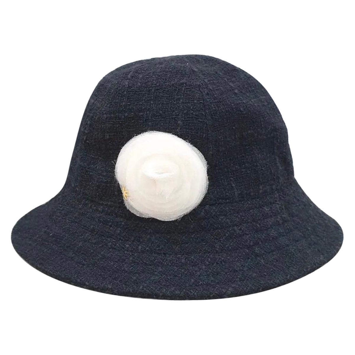 Chanel Camellia Tweed Bucket Hat