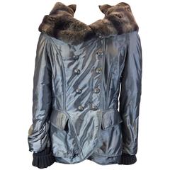 Project Foce Chinchilla Collar Silver Metallic Jacket