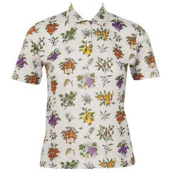 1970's Gucci Floral Polo Top