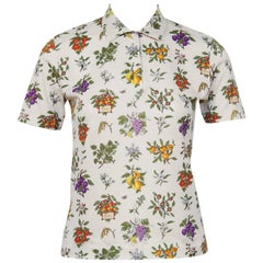 Vintage 1970's Gucci Floral Polo Top