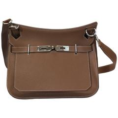 Hermes Brown Leather Jypsiere 31 Handbag