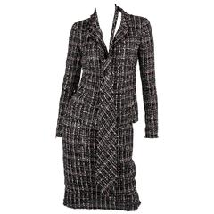 Chanel Suit 3-pcs Jacket, Skirt & Tie - black/white/grey/red