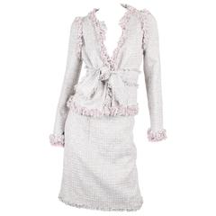 Chanel Suit 2-pcs Jacket & Skirt - pink/light blue/grey/camel/off-white