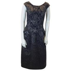 Marc Jacobs Black Paisley Evening Dress