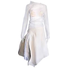 Comes des Garçons ' Broken Bride ' 2005 Runway Semi Sheer Top and Fringe Skirt