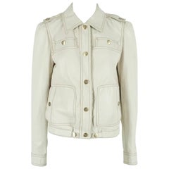 Gucci Ivory Leather Jacket - M