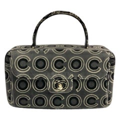 Chanel grey velvet Coco flap handle bag