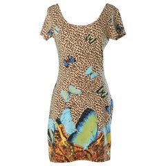 Retro Tee-shirt dress with animal and butterfly prints Kenzo Jungle 