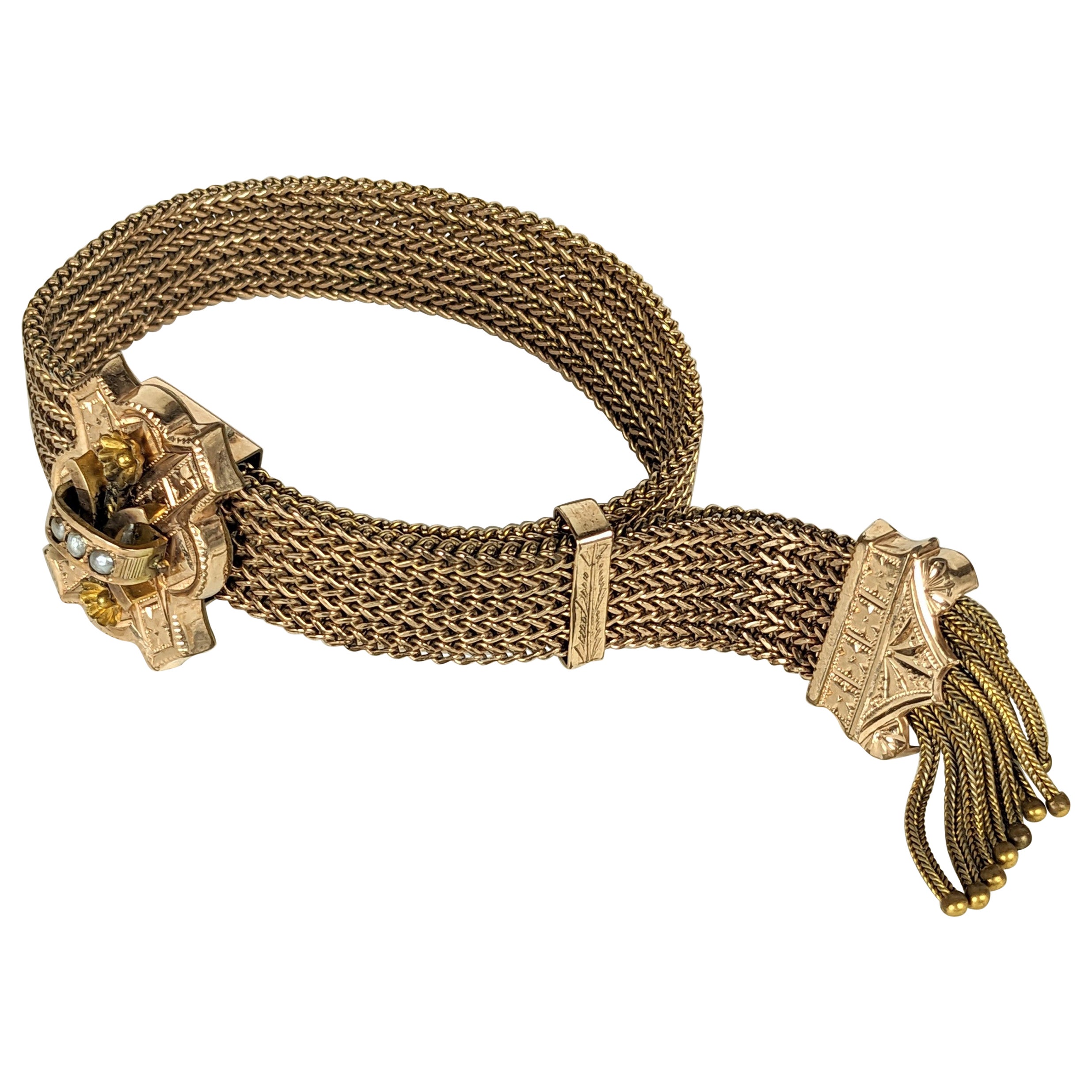 Viktorianisches goldgefülltes Slide-Armband im Angebot