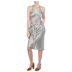 MORPHEW COLLECTION Silver Silver Silk Charmeuse Sagittarius Dress