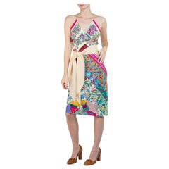 MORPHEW COLLECTION Magenta Multicolored Silk Sagittarius One Scarf Dress Made F
