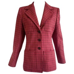 1970s Yves Saint Laurent Pink Check Blazer