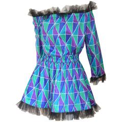 Rare 1990s Yves Saint Laurent "Arlequin" Mini Dress