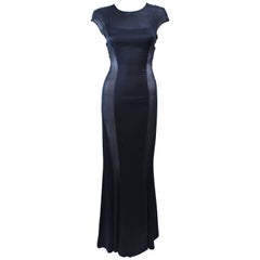 RICHARD TYLER Black Silk & Chiffon Sheer Gown Size 8