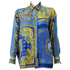 Iconic Istante By Gianni Versace Baroque Print Silk Shirt Fall 1992 4