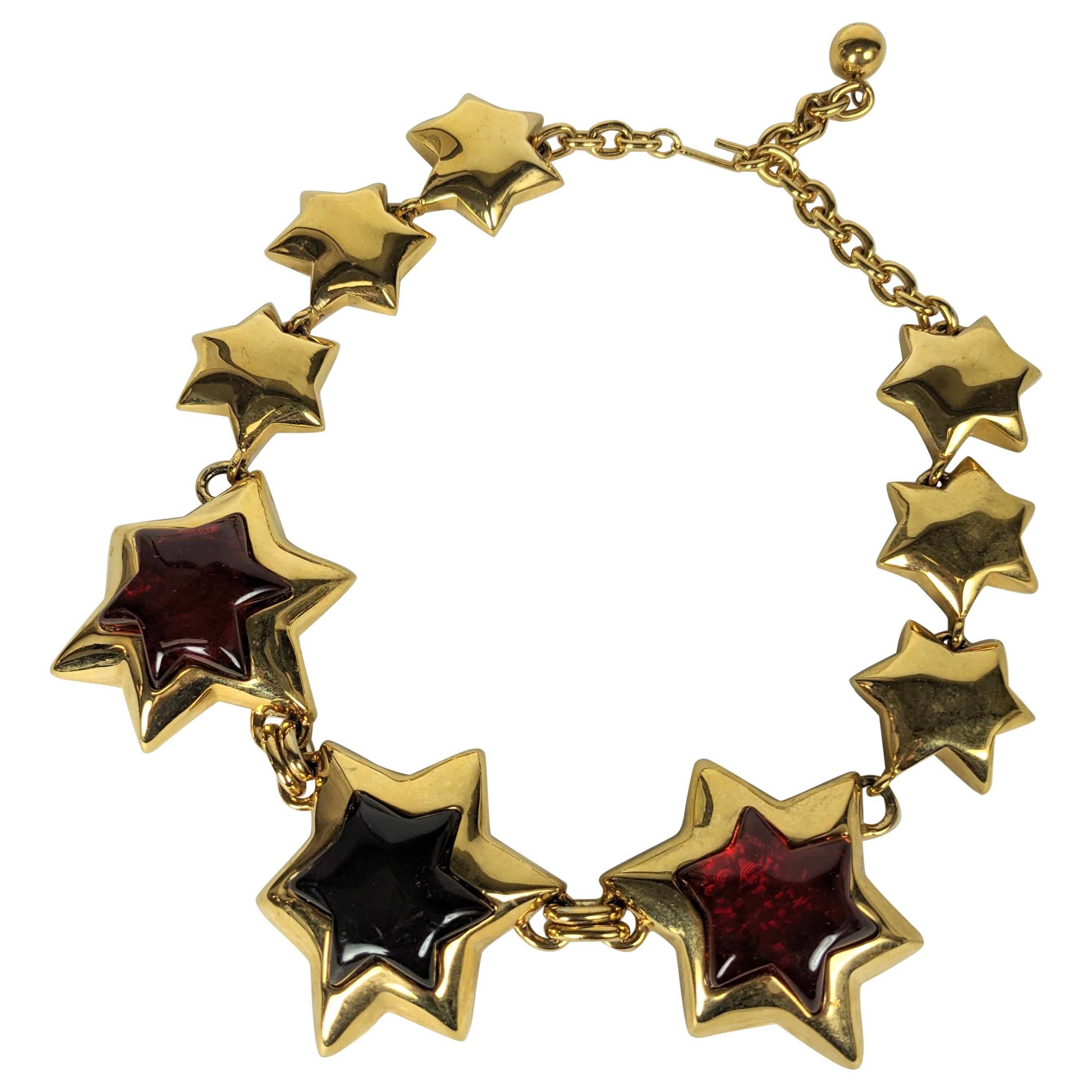 Gilt Star Motif Necklace For Sale