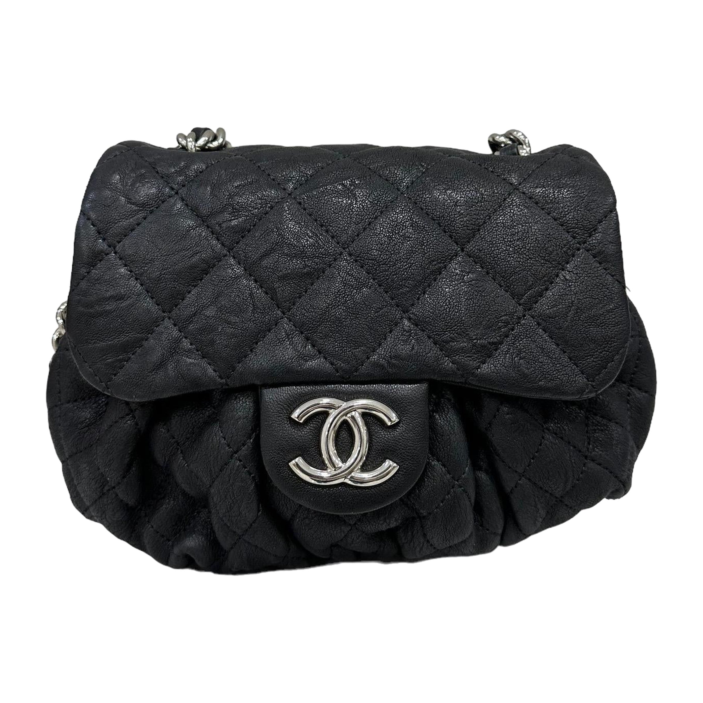 chanel white and black backpack purse