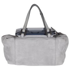 FENDI Gray Grey Suede TO YOU BAG Mini Duffle MIRRORED Handbag